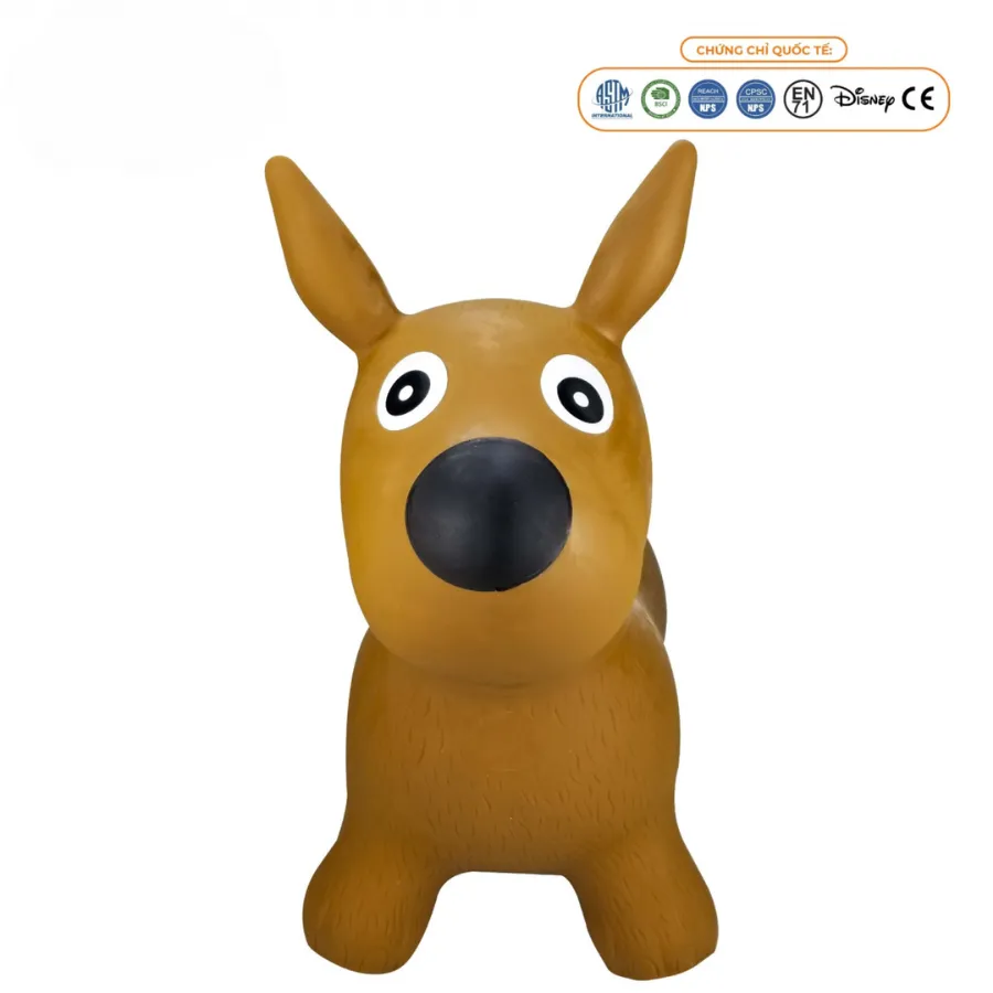 Thú Nhún Bơm Hơi Hình Cún Phốc Nâu Toys House TH619-PA1049