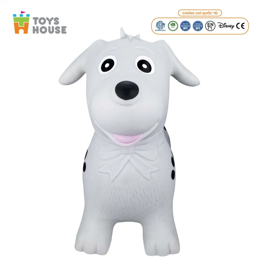 Thú Nhún Bơm Hơi Hình Cún Con Màu Xám Toys House PA1041
