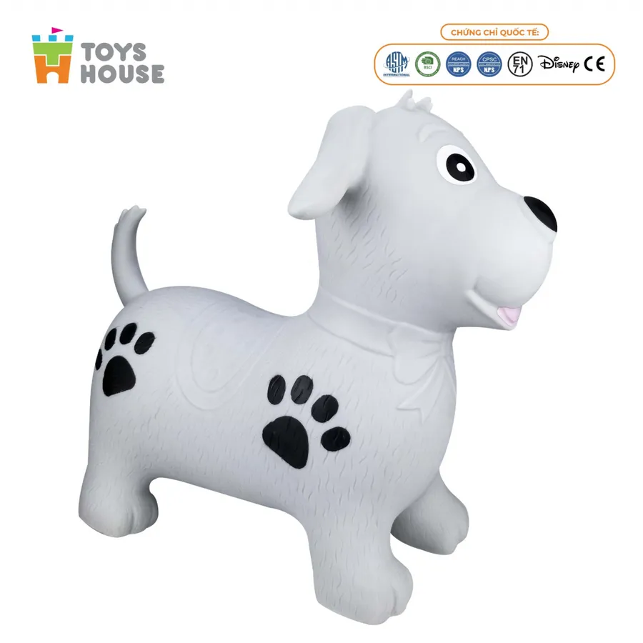 Thú Nhún Bơm Hơi Hình Cún Con Màu Xám Toys House PA1041