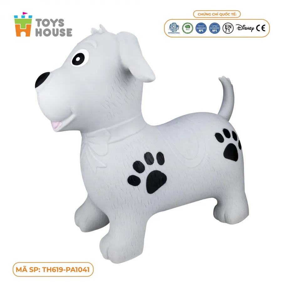 Thú Nhún Bơm Hơi Hình Cún Con Màu Xám Toys House PA1041