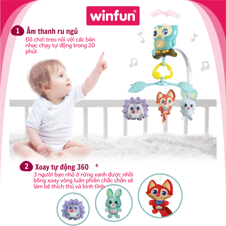 Đồ chơi treo nôi 3 trong 1 hình cú mèo - Winfun 720010-NL