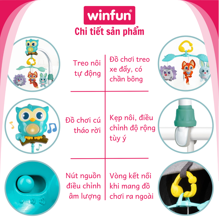 Đồ chơi treo nôi 3 trong 1 hình cú mèo - Winfun 720010-NL