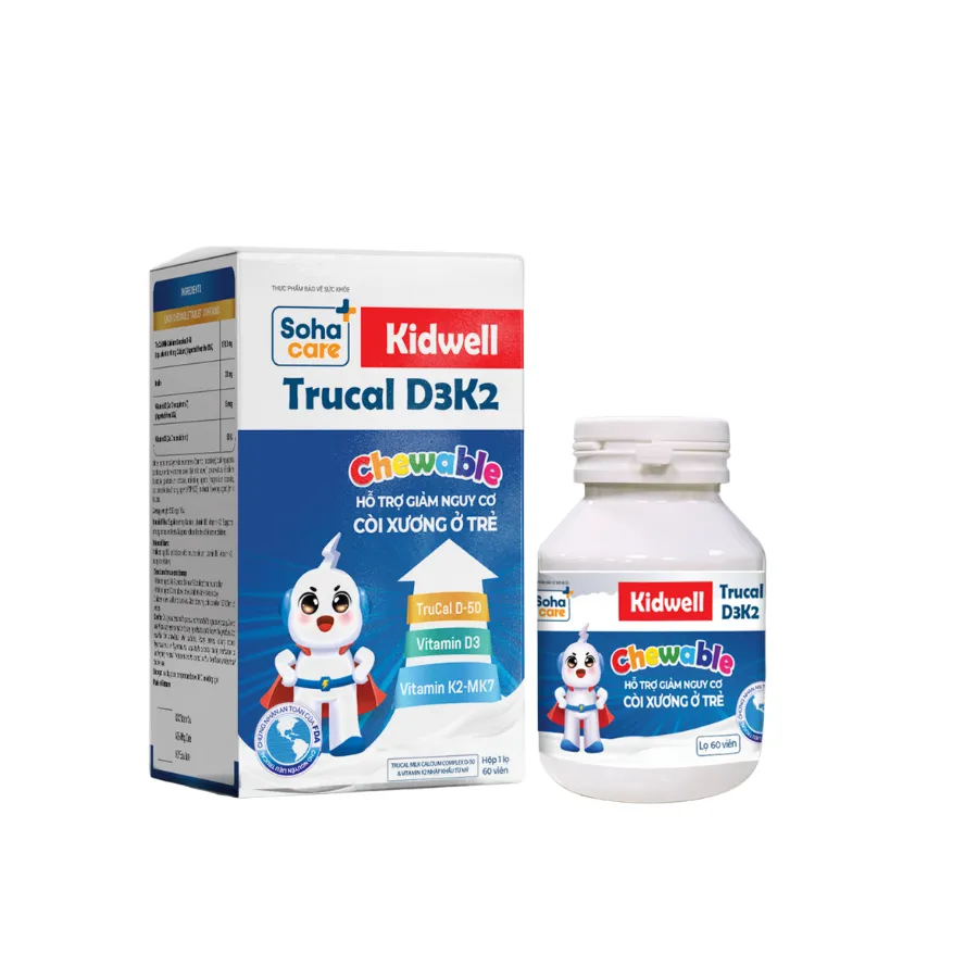 Viên nhai hỗ trợ xương chắc khỏe Trucalci D3MK7