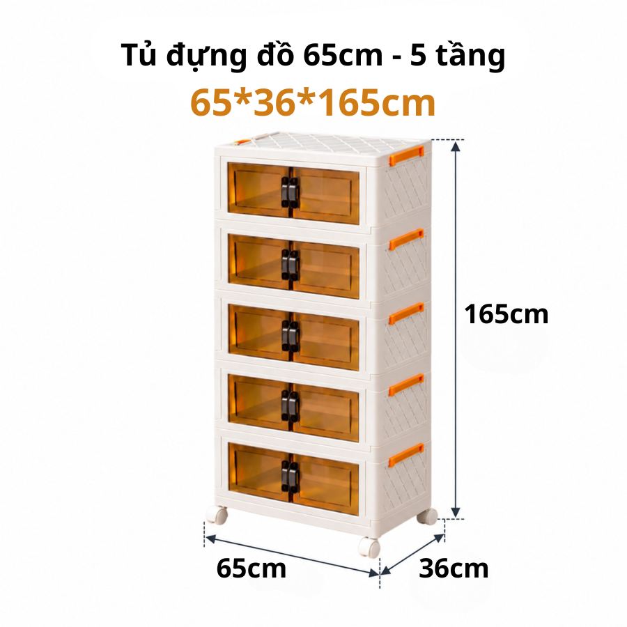 Tủ Nhựa Đựng Đồ Gấp Gọn Trong Suốt 5 Ngăn Nhiều Kích Thước – Yokids Plaza