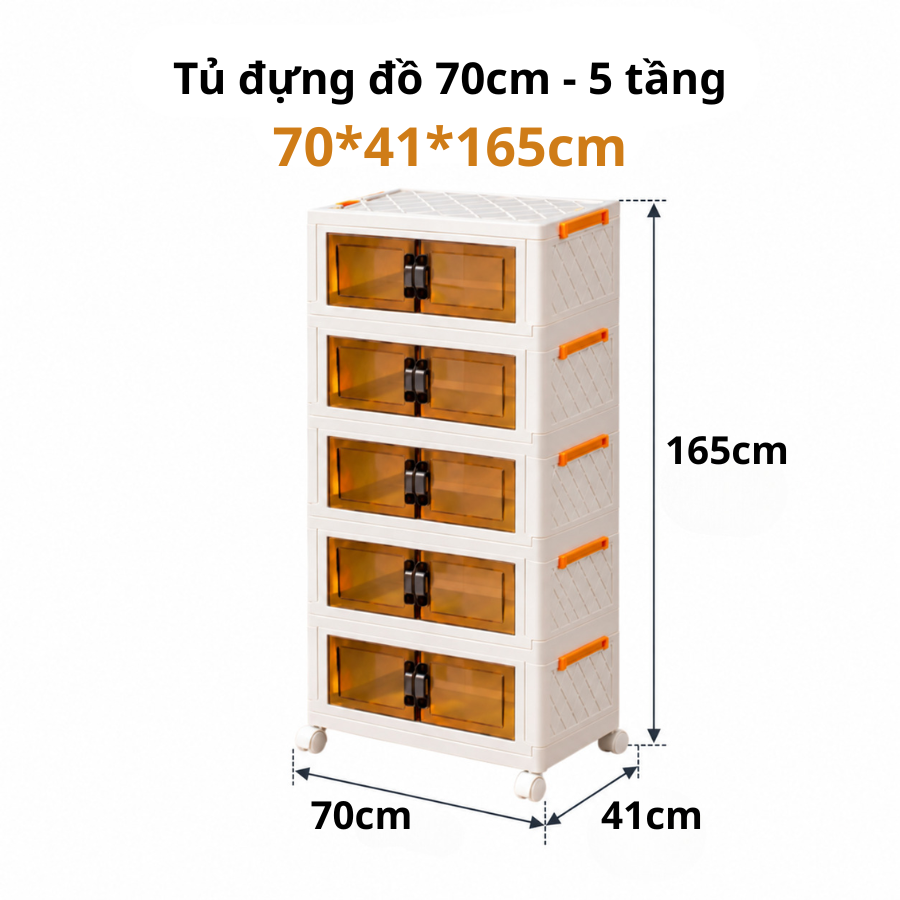 Tủ Nhựa Đựng Đồ Gấp Gọn Trong Suốt 5 Ngăn Nhiều Kích Thước – Yokids Plaza