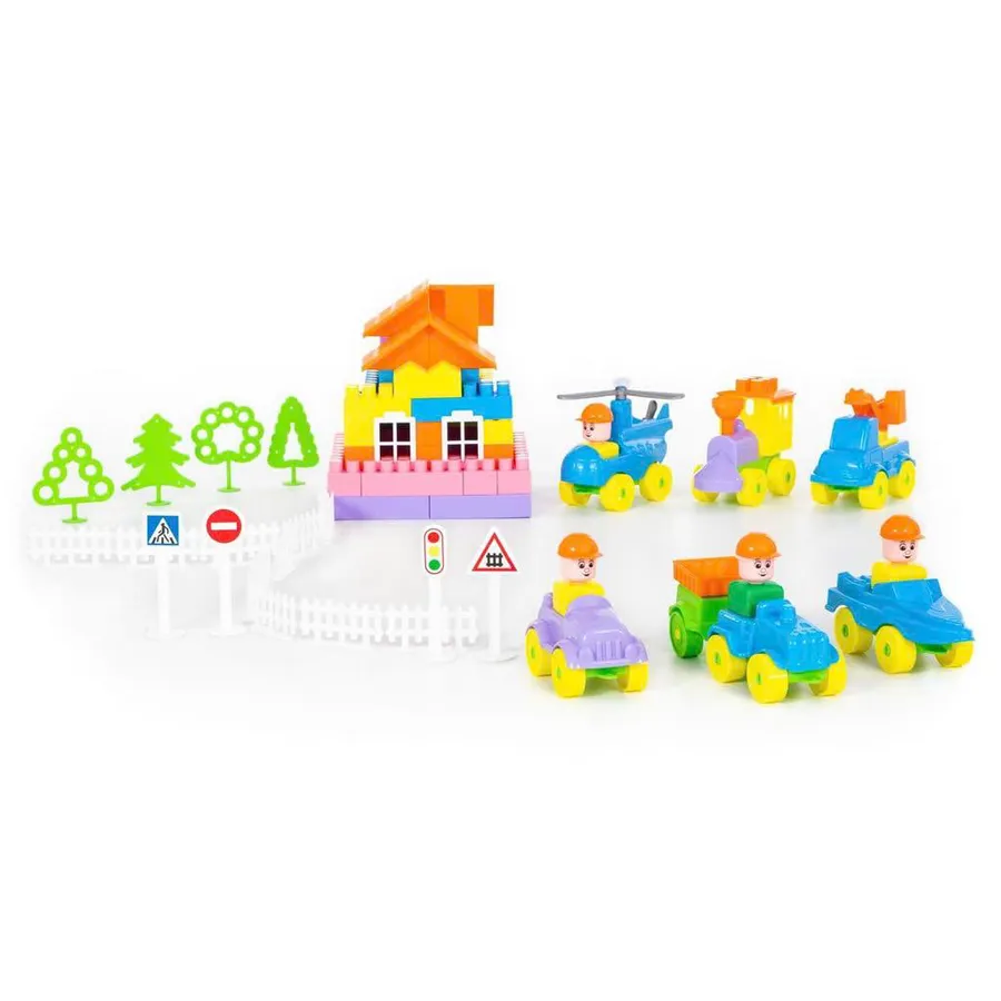 Xe đẩy Caddy và bộ lắp ghép 160 chi tiết POLESIE