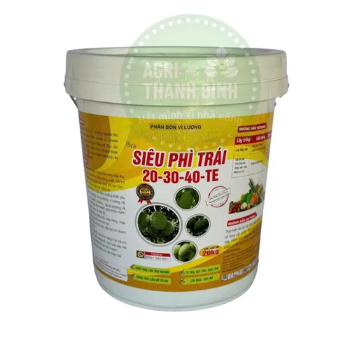 Phân Bón Siêu Phì Trái 20.30.40-TE 20 Lít – Tăng Cường Dinh Dưỡng, Kích Thích Phát Triển Rễ, Gia Tăng Năng Suất