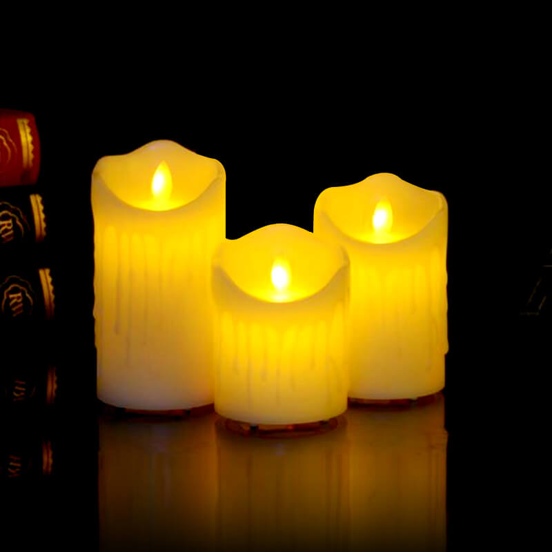 bộ 3 nến điện tử vỏ sáp chảy bộ 3 nến điện tử vỏ sáp chảy