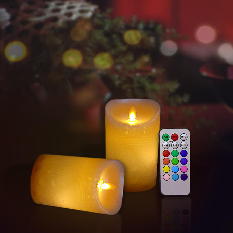 đèn cầy điện tử sáp hoa hồng 12.5cm đèn cầy điện tử sáp hoa hồng 12.5cm