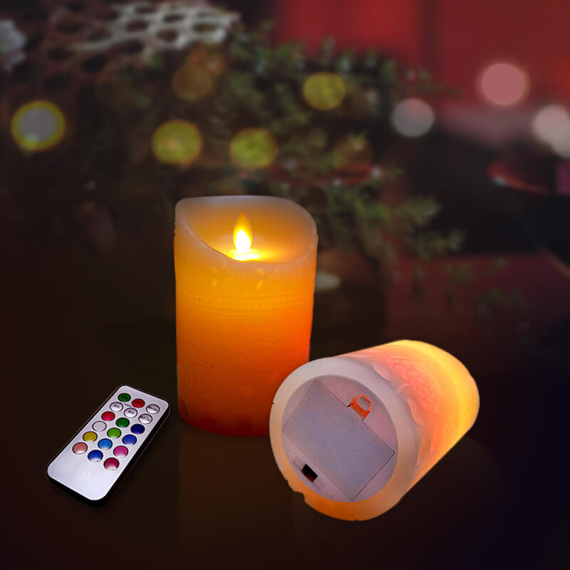 Đèn cầy điện tử sáp hoa hồng 12.5cm Đèn cầy điện tử sáp hoa hồng 12.5cm