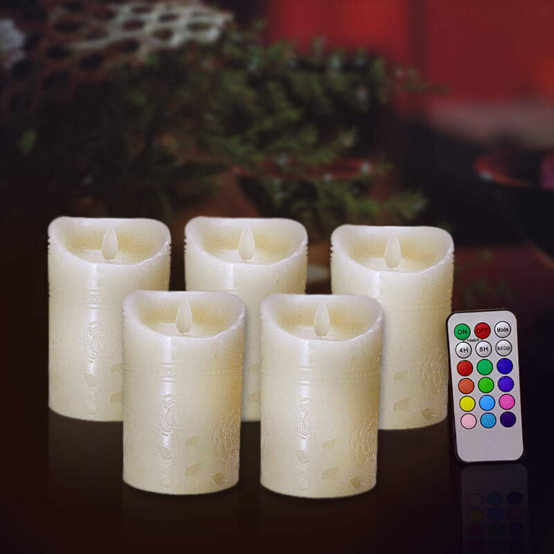 Đèn cầy điện tử sáp hoa hồng 12.5cm Đèn cầy điện tử sáp hoa hồng 12.5cm