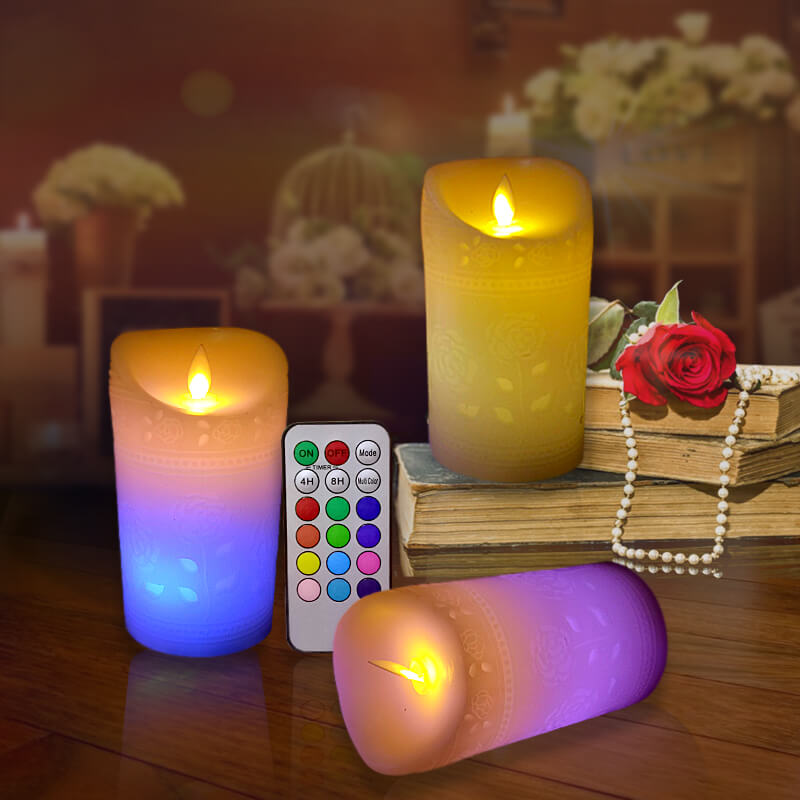 đèn cầy sáp điện tử hoa hồng 15cm đèn cầy sáp điện tử hoa hồng 15cm