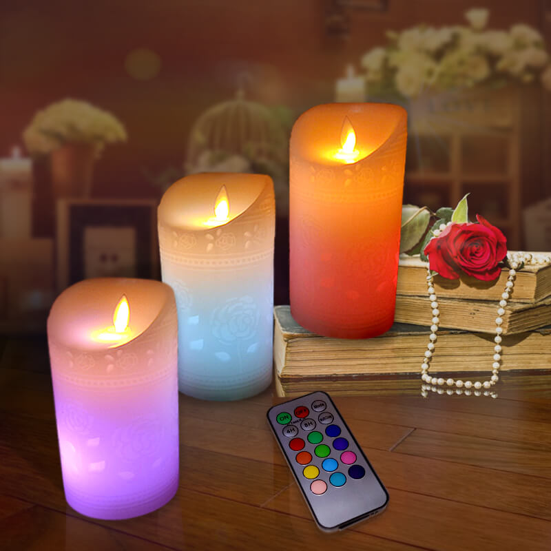 đèn cầy sáp điện tử hoa hồng 15cm đèn cầy sáp điện tử hoa hồng 15cm