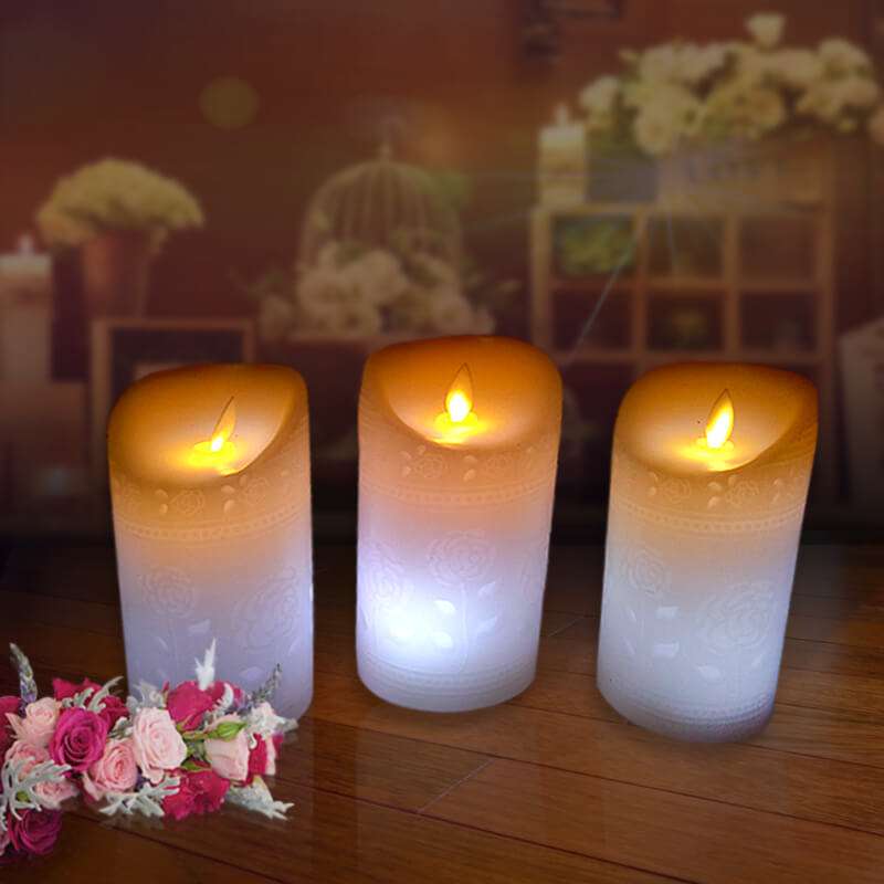 đèn cầy sáp điện tử hoa hồng 15cm đèn cầy sáp điện tử hoa hồng 15cm