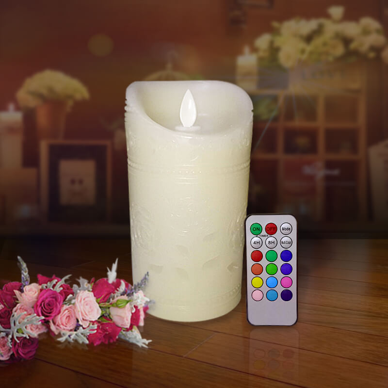đèn cầy sáp điện tử hoa hồng 15cm đèn cầy sáp điện tử hoa hồng 15cm