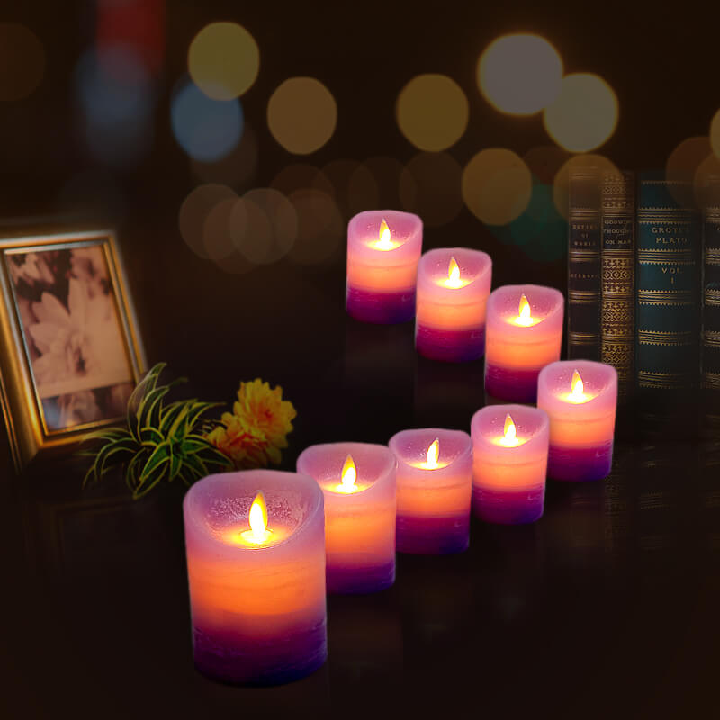 đèn cầy sáp thơm điện tử màu tím 10cm đèn cầy sáp thơm điện tử màu tím 10cm