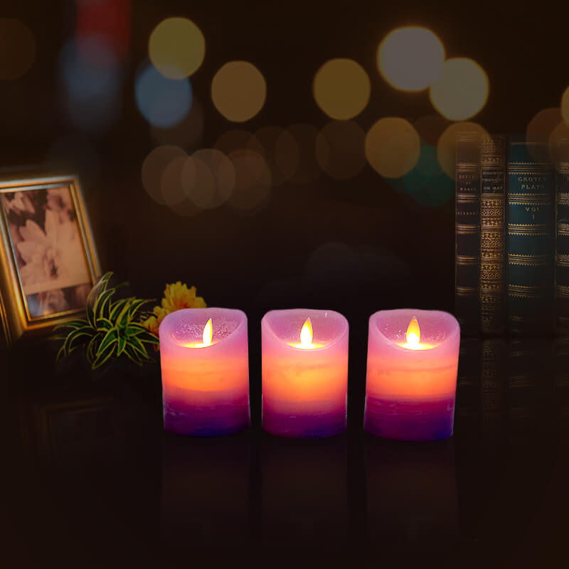 đèn nến sáp thơm điện tử màu tím 10cm đèn nến sáp thơm điện tử màu tím 10cm