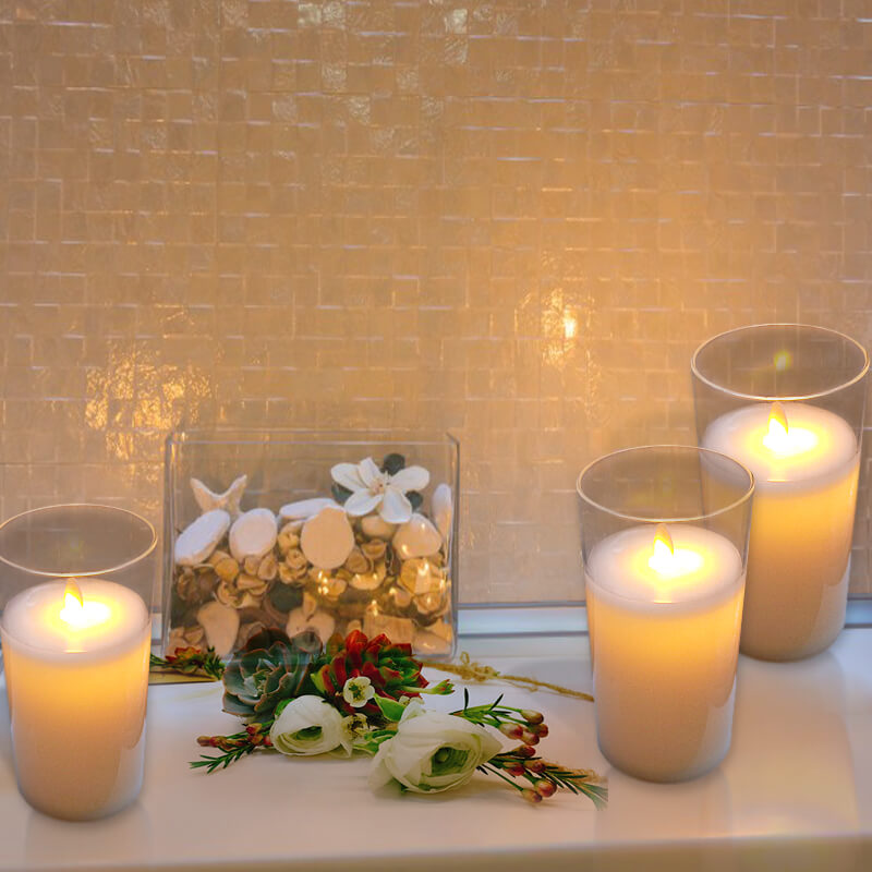 đèn nến điện tử ly thủy tinh 15cm đèn nến điện tử ly thủy tinh 15cm