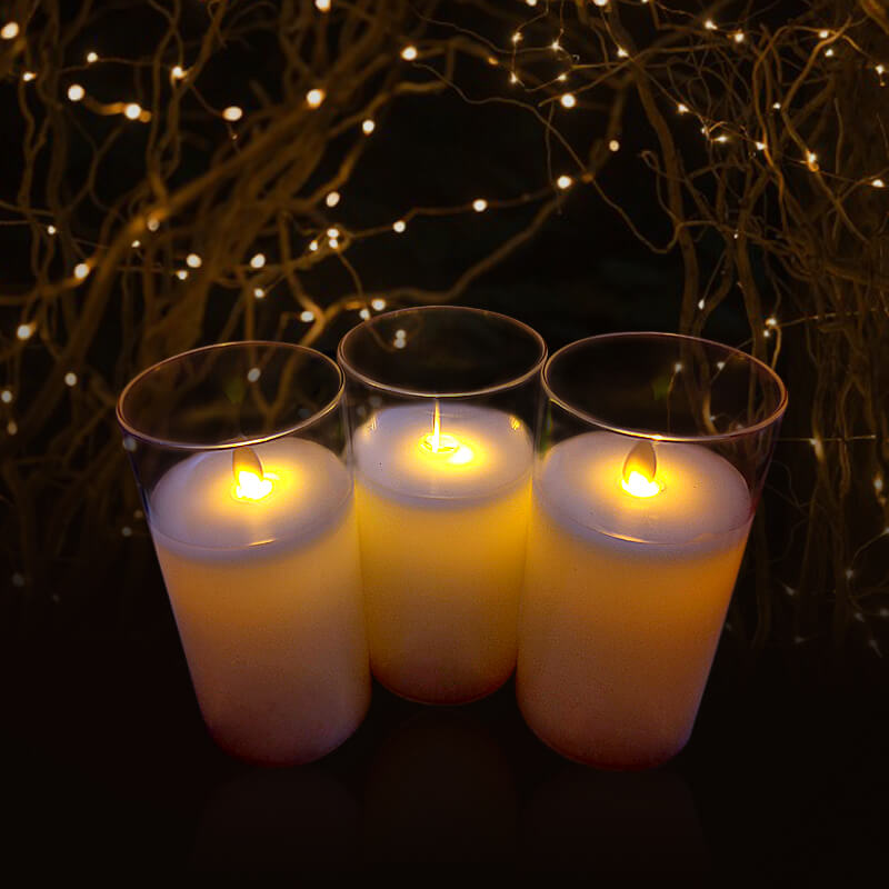đèn nến điện tử ly thủy tinh 15cm đèn nến điện tử ly thủy tinh 15cm
