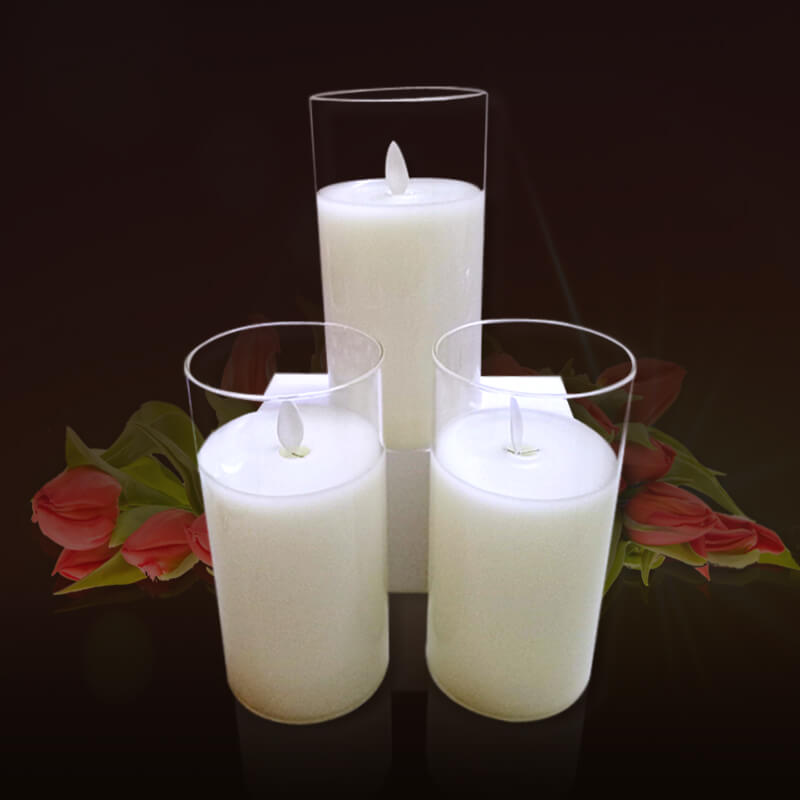 đèn nến điện tử ly thủy tinh 15cm đèn nến điện tử ly thủy tinh 15cm