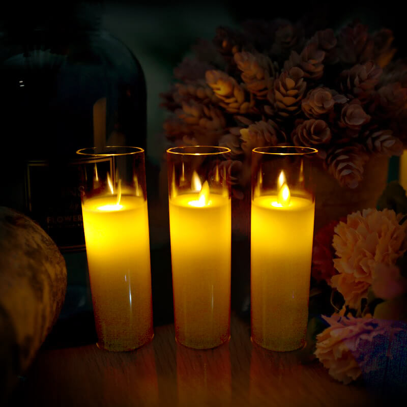 nến điện tử đèn led vàng ly thủy tinh 16cm nến điện tử đèn led vàng ly thủy tinh 16cm