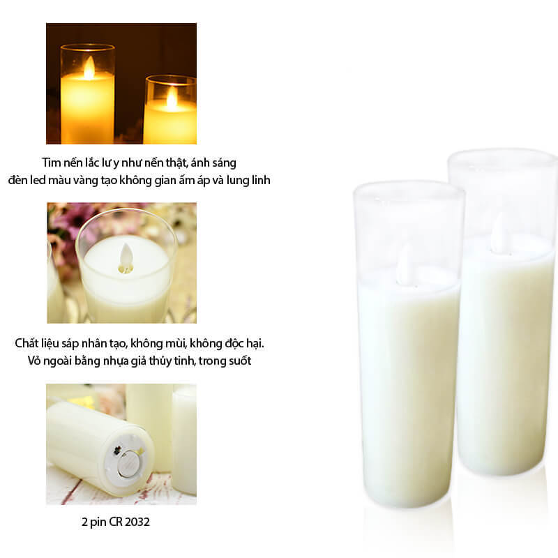 nến điện tử đèn led vàng ly thủy tinh 16cm nến điện tử đèn led vàng ly thủy tinh 16cm