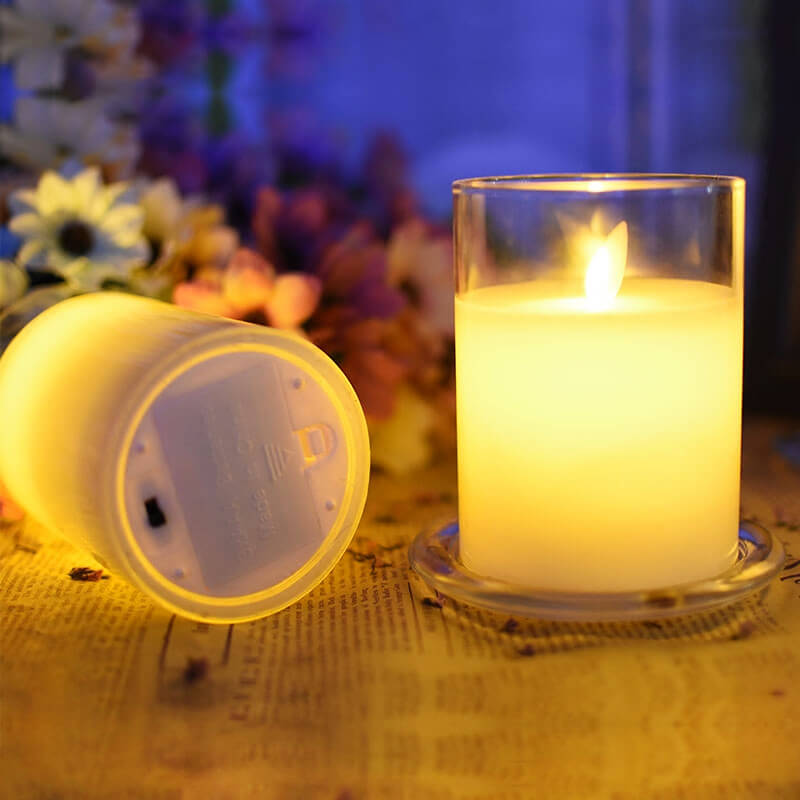 bộ 3 nến điện tử ly thủy tinh bộ 3 nến điện tử ly thủy tinh