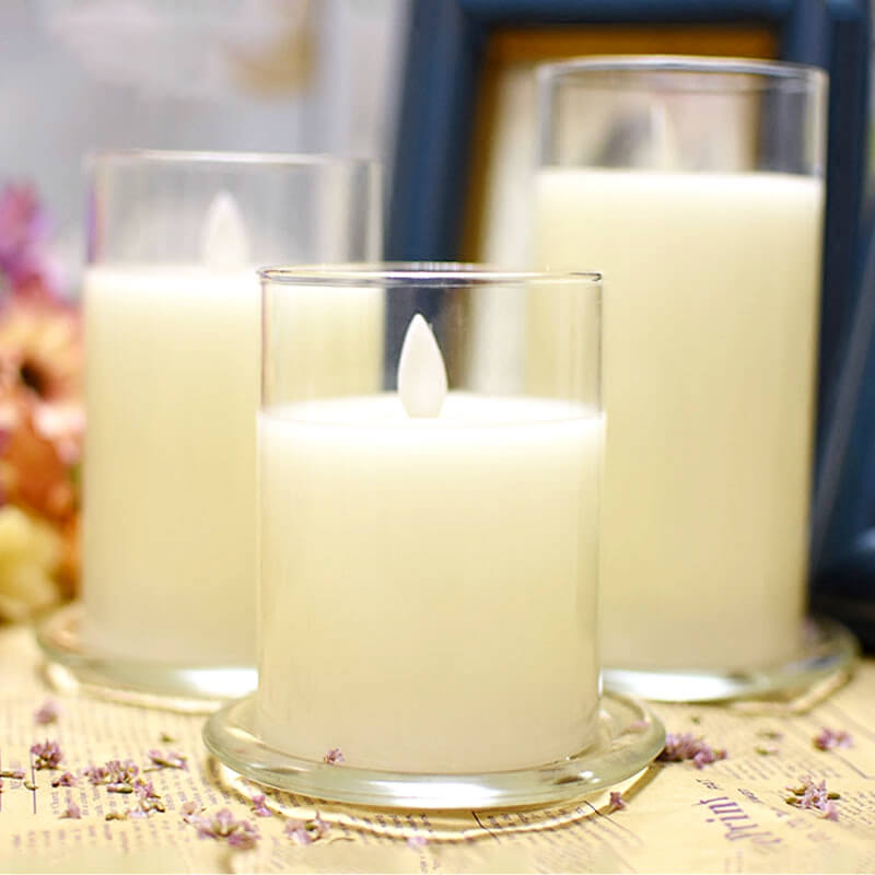 bộ 3 nến điện tử ly thủy tinh bộ 3 nến điện tử ly thủy tinh