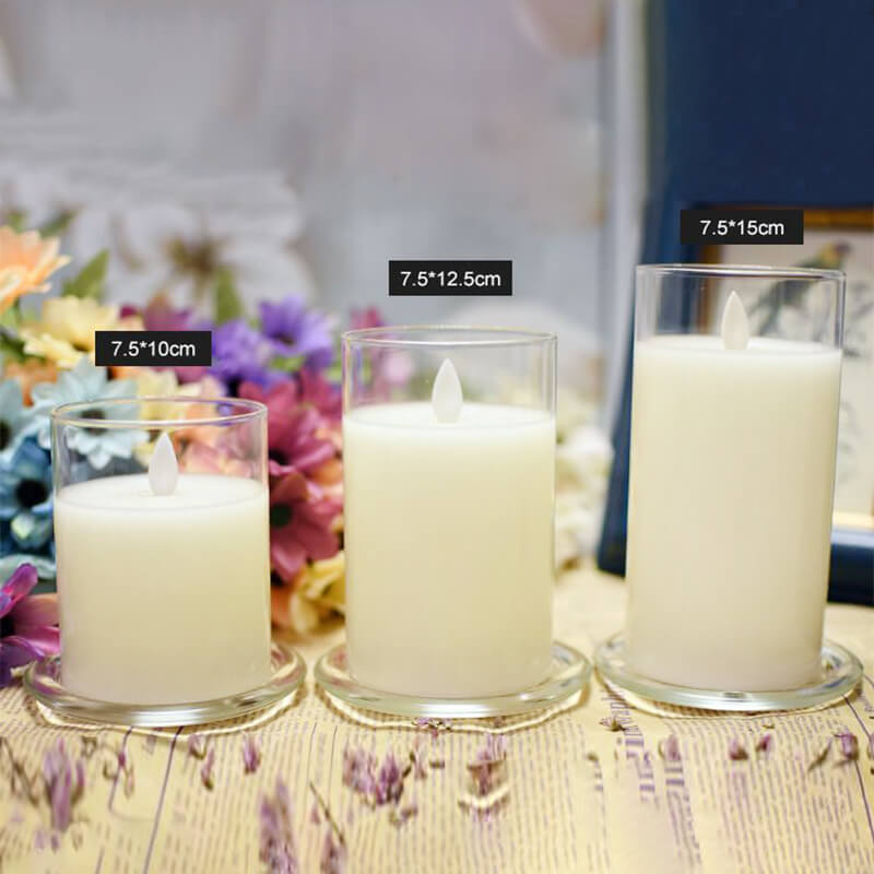 bộ 3 nến điện tử ly thủy tinh bộ 3 nến điện tử ly thủy tinh