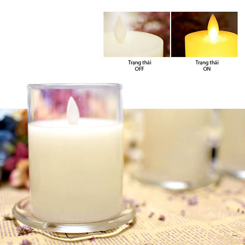 nến điện tử ly thủy tinh 10cm nến điện tử ly thủy tinh 10cm