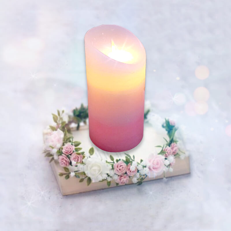 nến điện tử vỏ sáp thơm màu hồng 15cm nến điện tử vỏ sáp thơm màu hồng 15cm