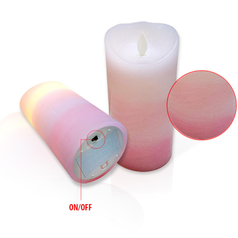 nến điện tử vỏ sáp thơm màu hồng 15cm nến điện tử vỏ sáp thơm màu hồng 15cm