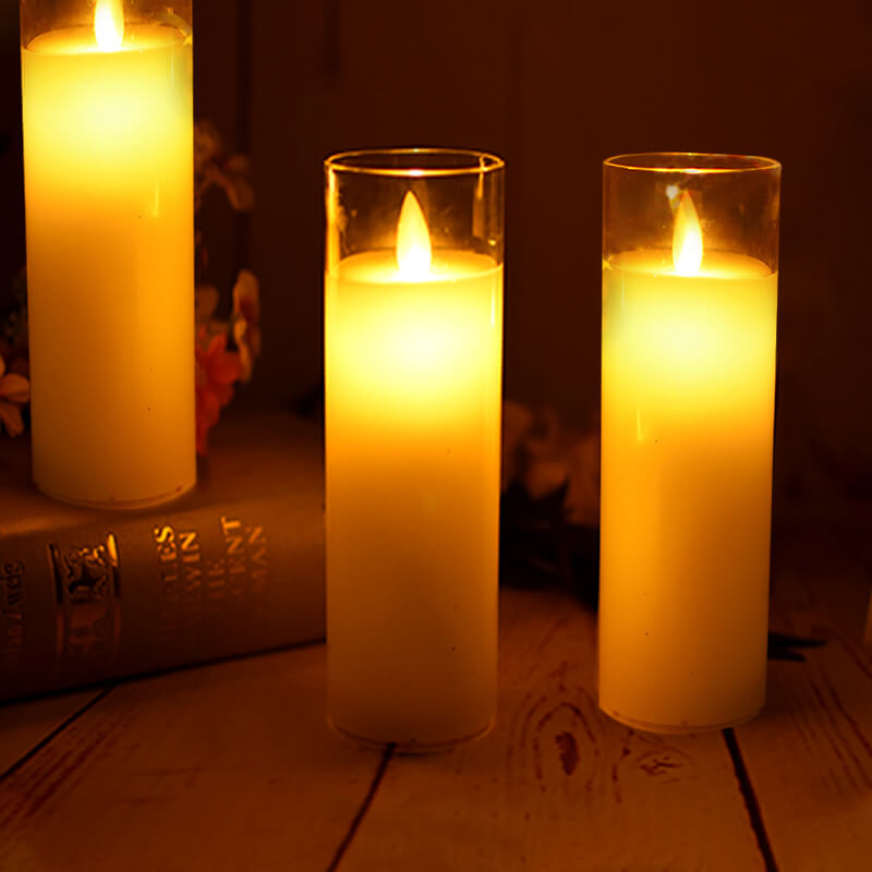 nến led điện tử ly thủy tinh 20cm nến led điện tử ly thủy tinh 20cm
