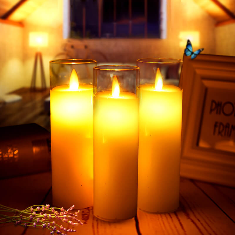 nến led điện tử ly thủy tinh 20cm nến led điện tử ly thủy tinh 20cm