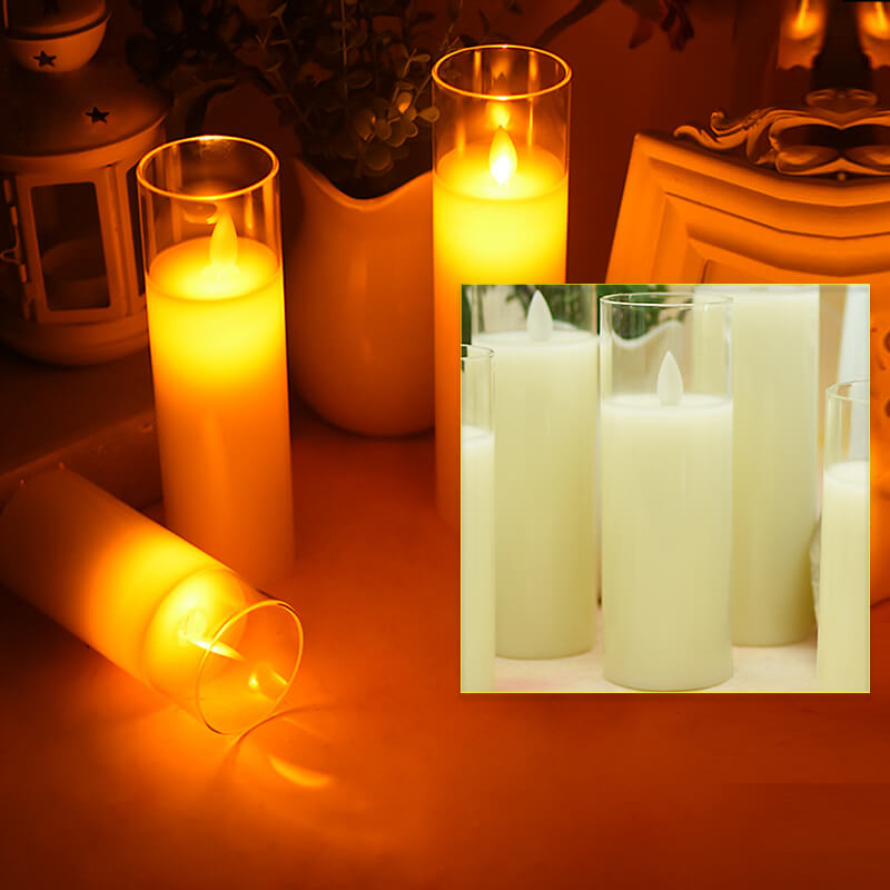 nến led điện tử ly thủy tinh 20cm nến led điện tử ly thủy tinh 20cm
