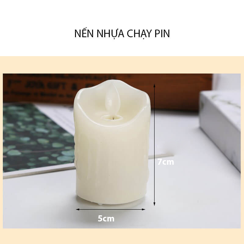 nến nhựa chạy pin 7cm nến nhựa chạy pin 7cm