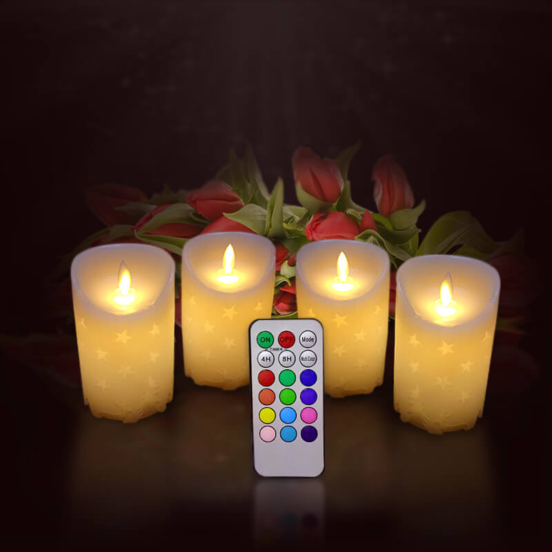 Nến sáp điện tử kiểu ngôi sao led 7 màu 12.5cm Nến sáp điện tử kiểu ngôi sao led 7 màu 12.5cm