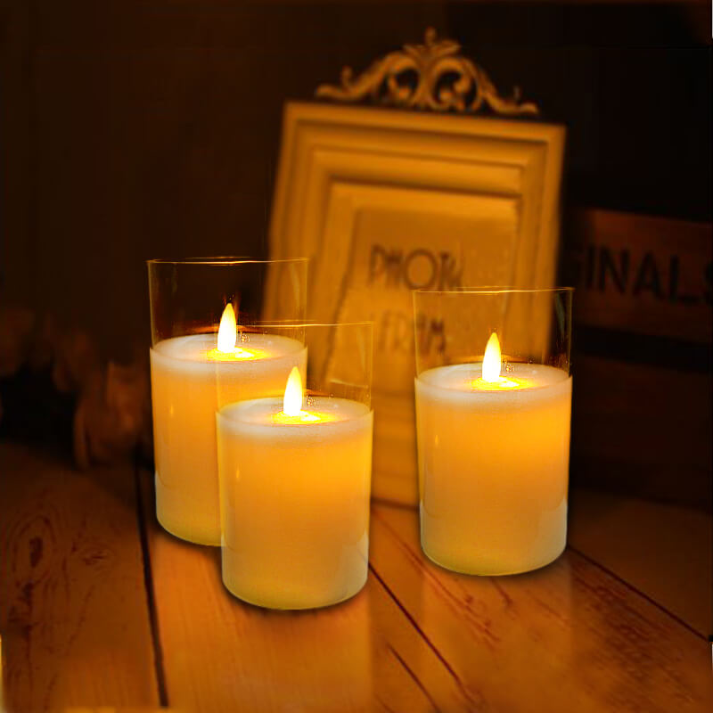 Nến sáp điện tử ly thủy tinh 12.5cm Nến sáp điện tử ly thủy tinh 12.5cm