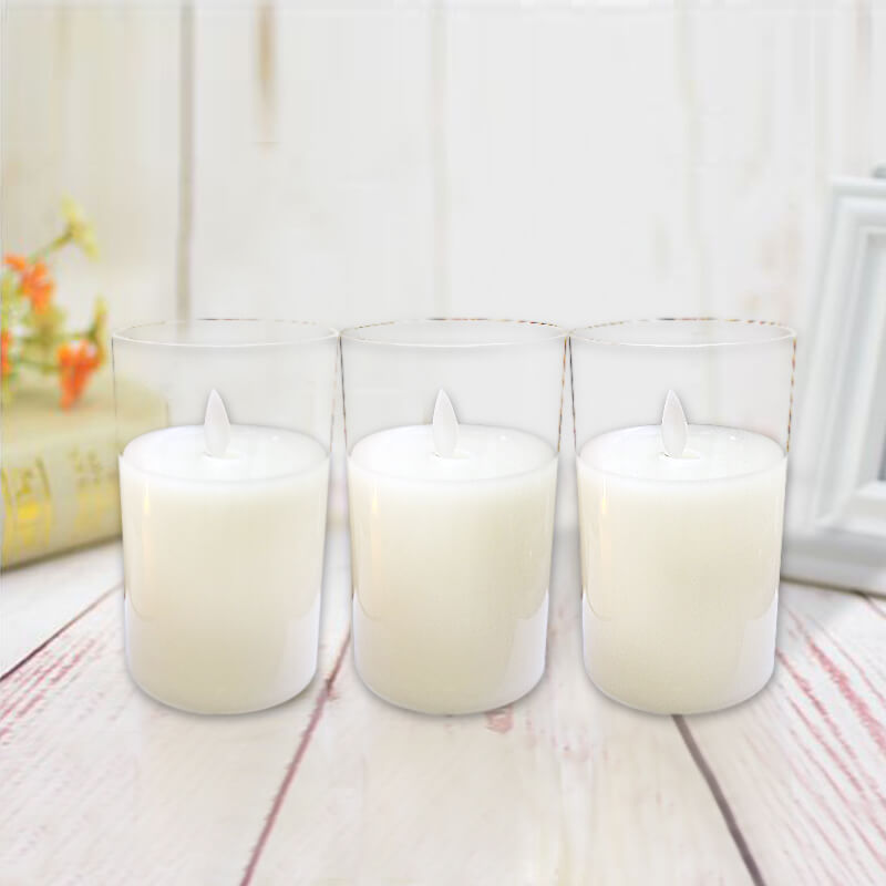 nến sáp điện tử ly thủy tinh 12.5cm nến sáp điện tử ly thủy tinh 12.5cm