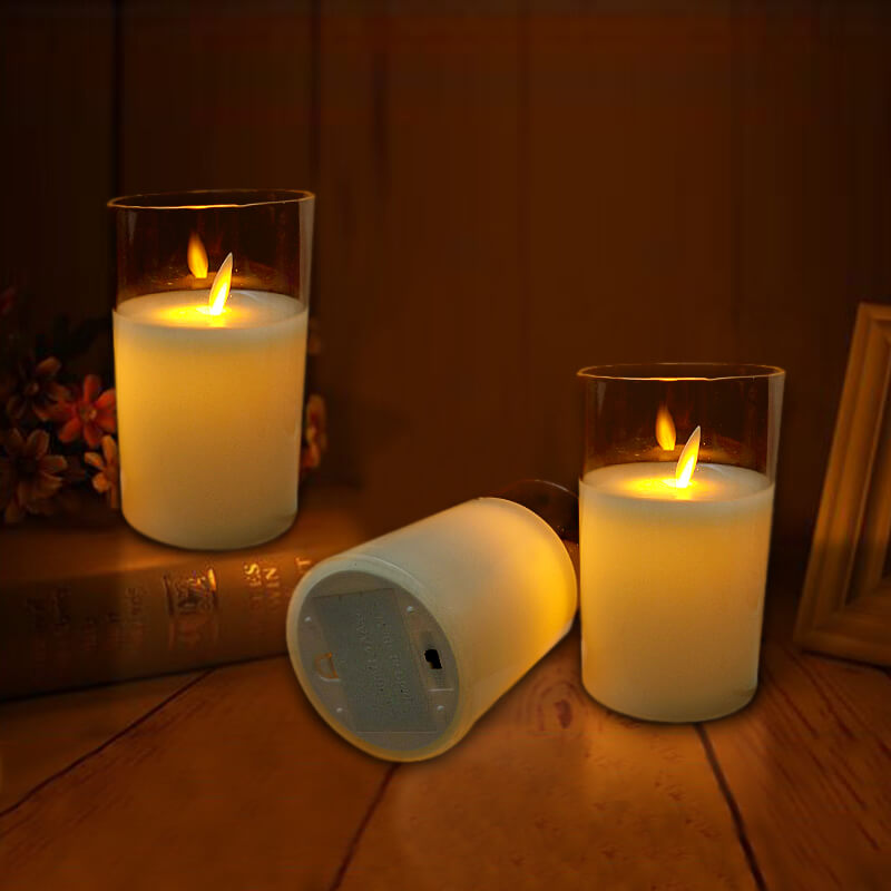 nến sáp điện tử ly thủy tinh 12.5cm nến sáp điện tử ly thủy tinh 12.5cm