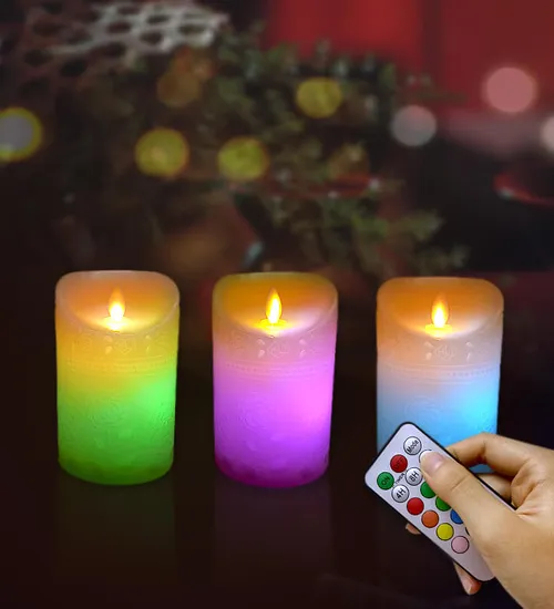 Đèn cầy điện tử sáp hoa hồng 12.5cm