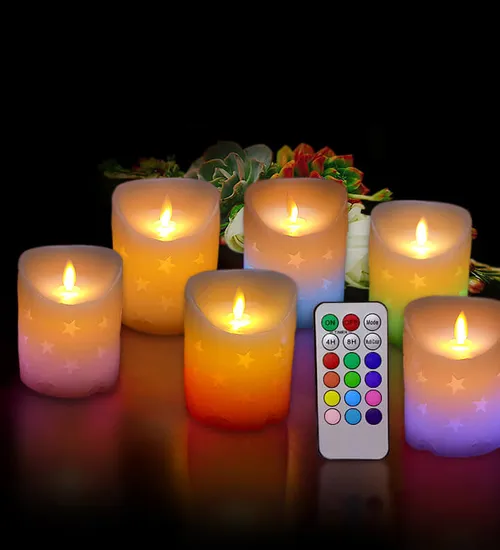 Đèn cầy sáp điện tử led 7 màu 10cm