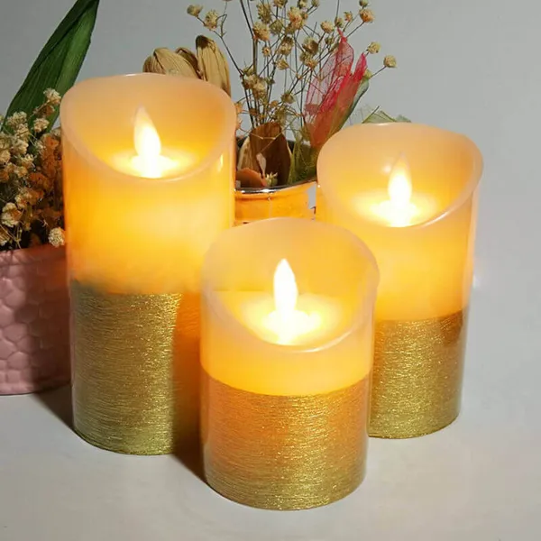Bộ ba nến điện tử gold