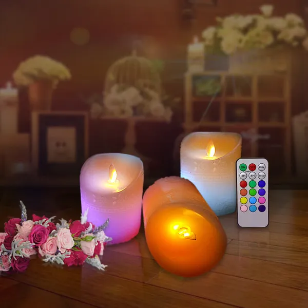 Đèn cầy sáp điện tử hoa hồng 10cm