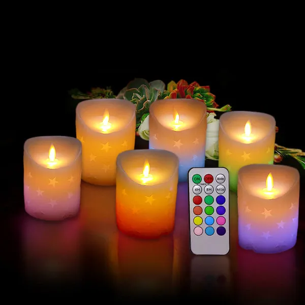 Đèn cầy sáp điện tử led 7 màu 10cm