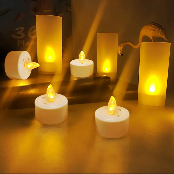 Ly nến điện tử tealight thổi bật tắt