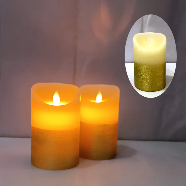 Nến điện tử phủ sáp vàng