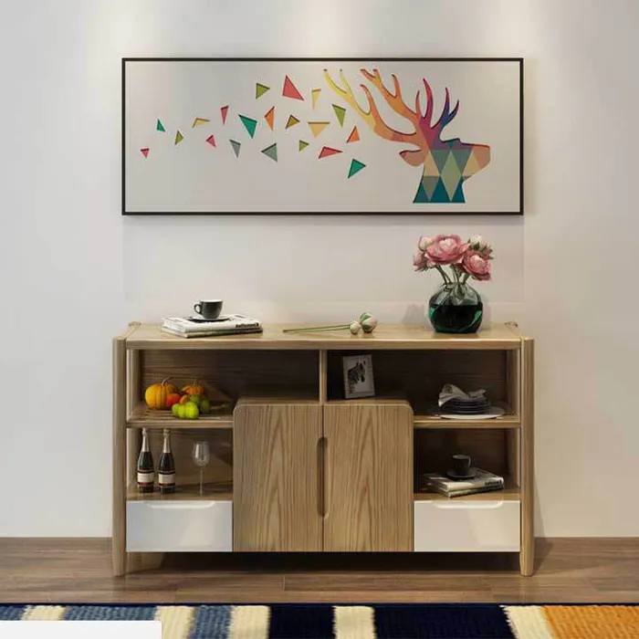 Tủ bếp bằng gỗ tự nhiên nhỏ gọn đa năng tiện lợi