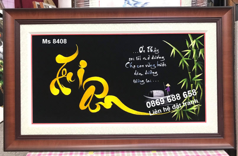 Tranh thêu chữ Tri Ân tặng Thầy Cô giáo