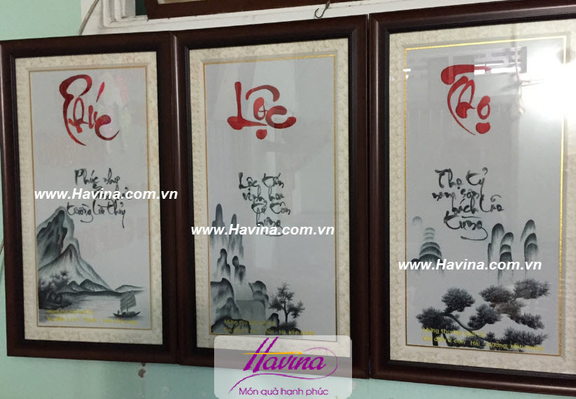 Tranh thêu bộ ba Phúc Lộc Thọ